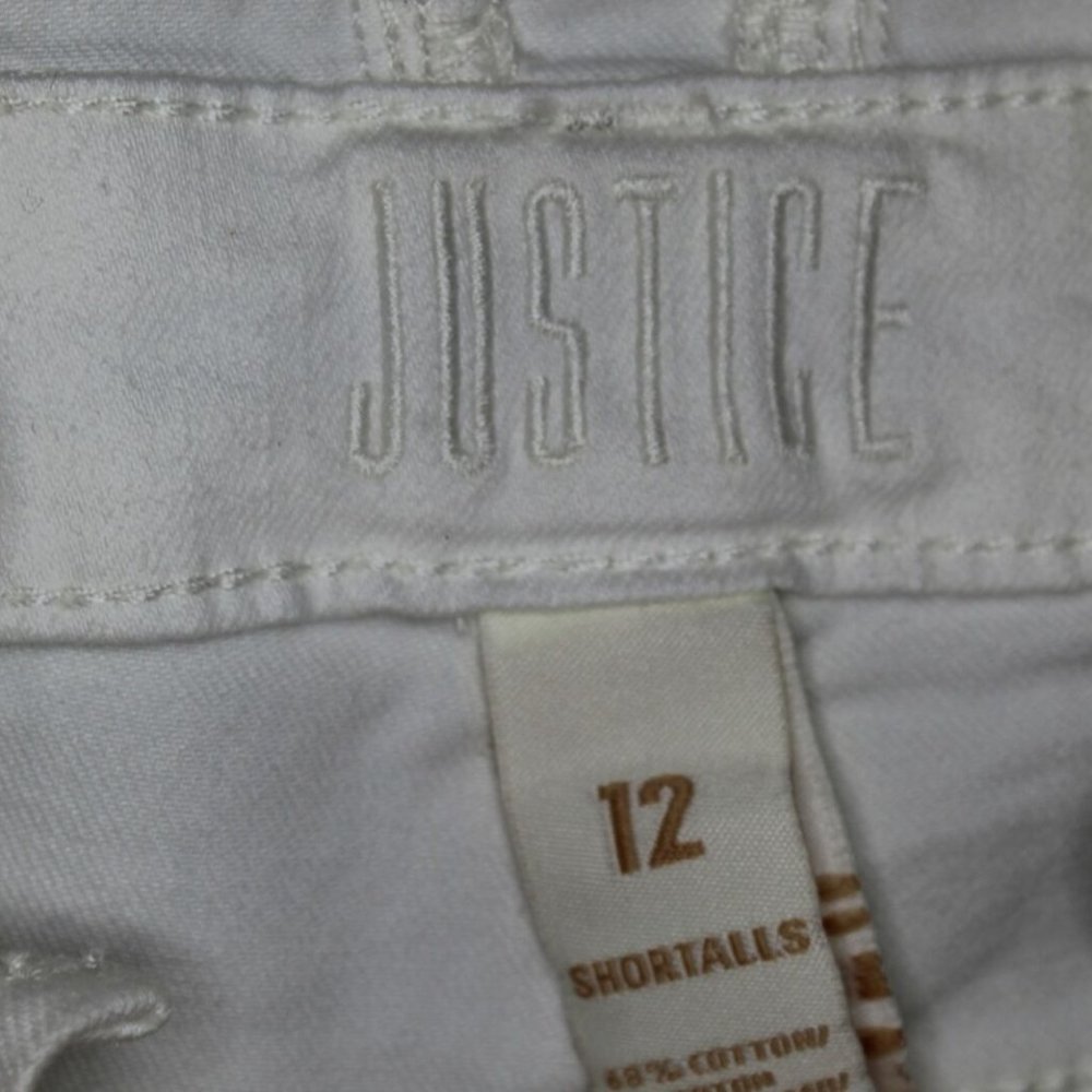 JUSTICE Overall Denim Shortalls Distressed H10316 - Picture 7 of 10
